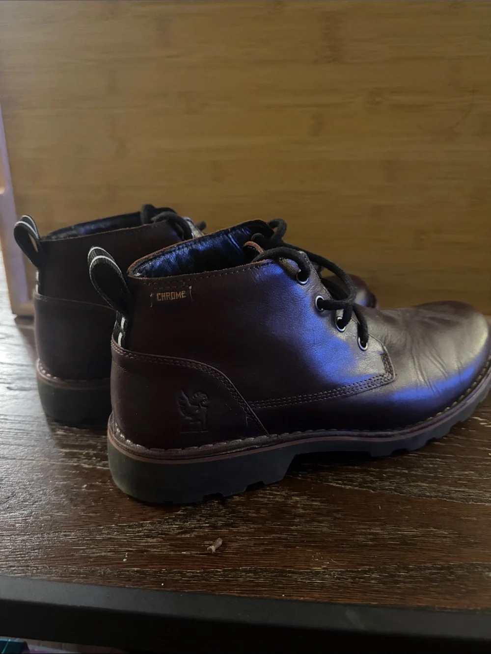 Vintage Chrome Industries brown leather chukka boots